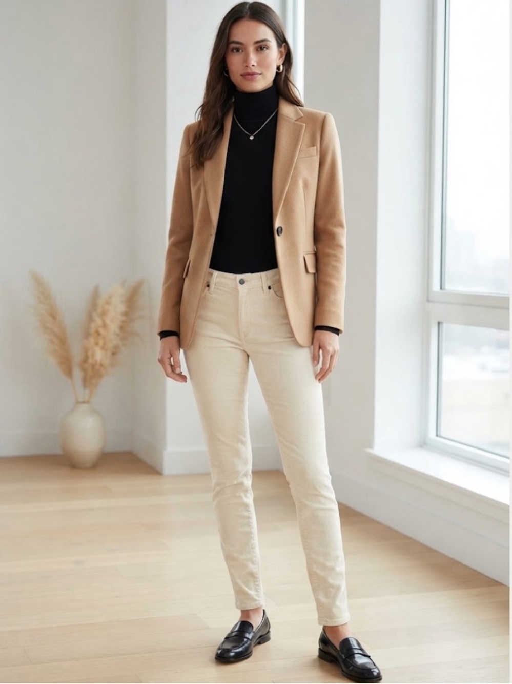 Club Monaco Vintage-Style Cream Corduroy Pants - Size 2